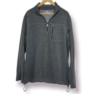 Croft & Barrow Mens Pullover Grey Lightweight Fleece Jacket